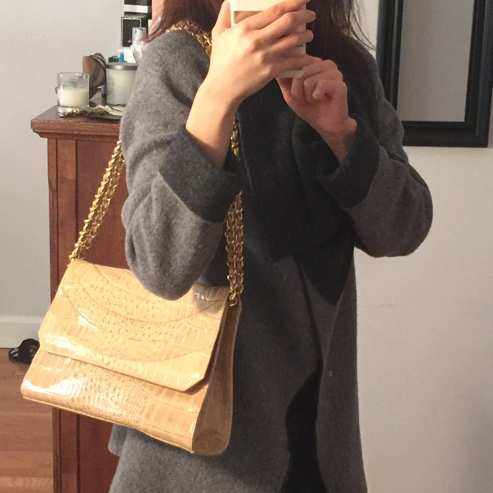 Sak's gold crocodile leather shoulder bag