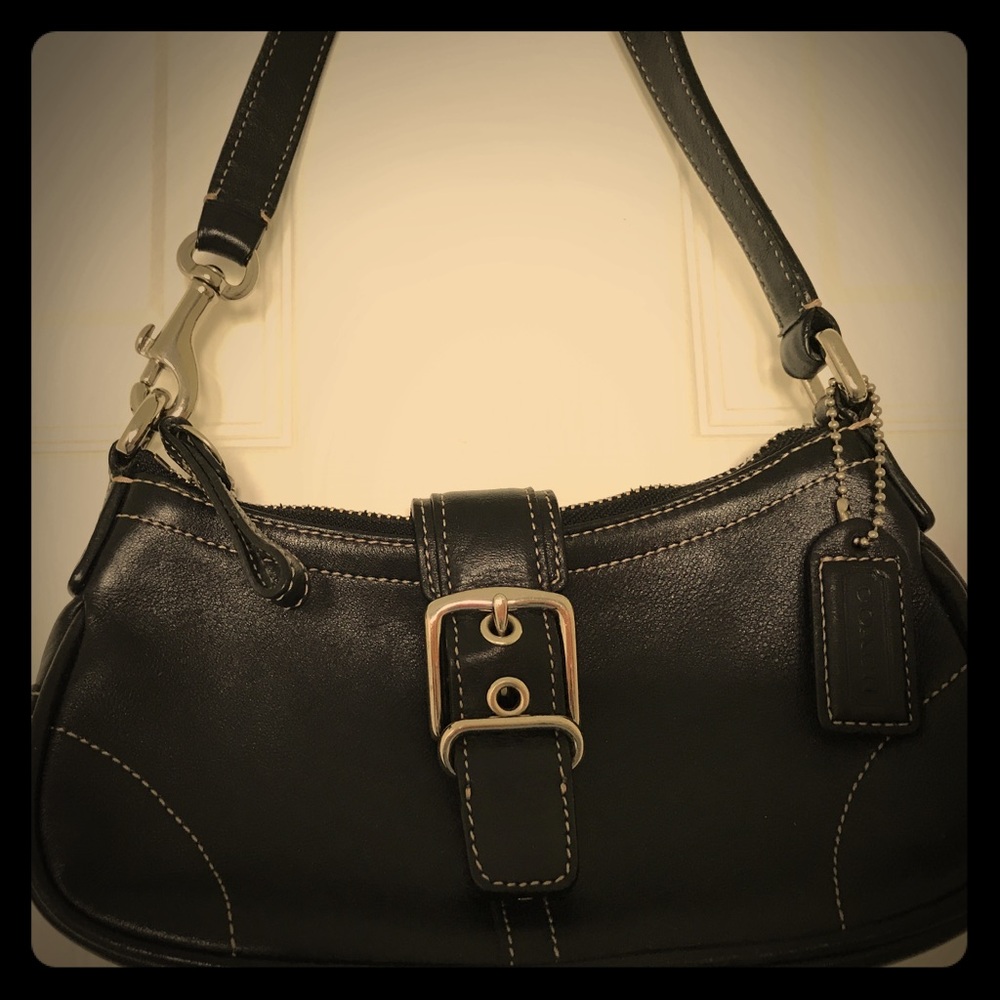 Classic Black Coach Shoulder Bag