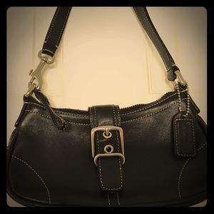 Classic Black Coach Shoulder Bag