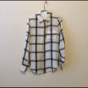 Madewell Silk Windowpane Top