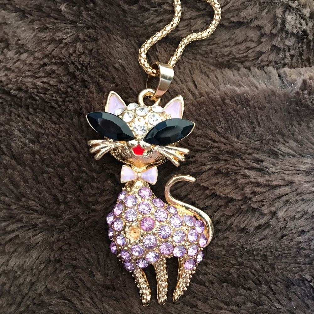Betsey Johnson Kitty Pendant Necklace
