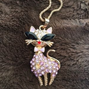 Betsey Johnson Kitty Pendant Necklace