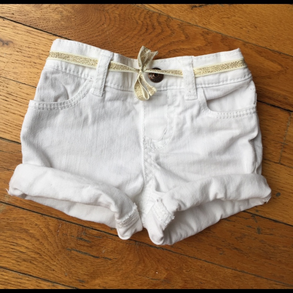 Baby B'gosh White Shorts w/ little Gold Belt