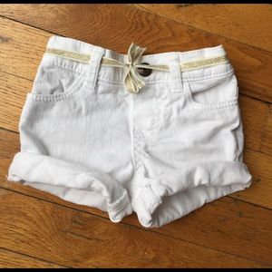 Baby B'gosh White Shorts w/ little Gold Belt