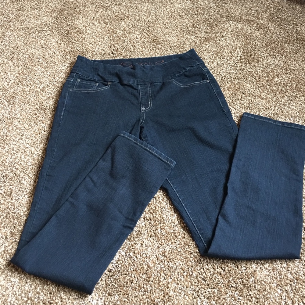 Dark wash skinny jeans, size 12.