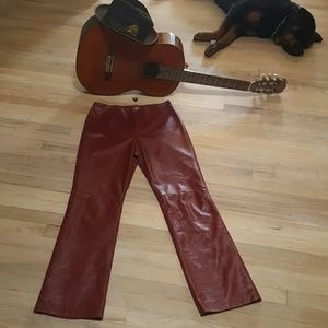Cynthia Rowley Red Leather Pants