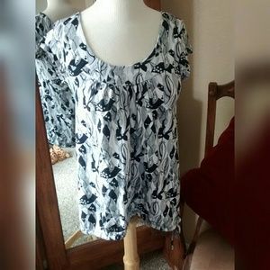 Black and White Blouse