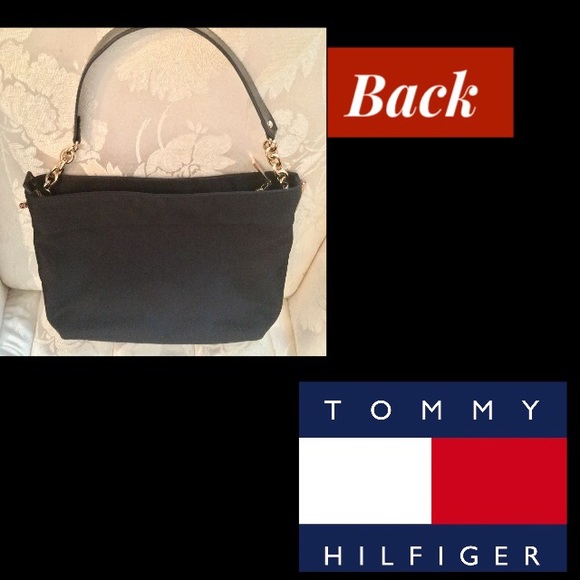 TOMMY HILIFIGER BLACK CHAIN TOTE - Picture 4 of 9