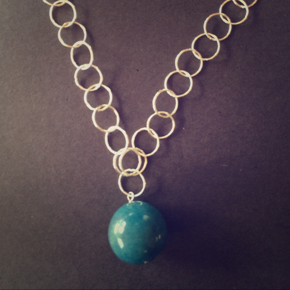 Blue Jasper and sterling silver necklace