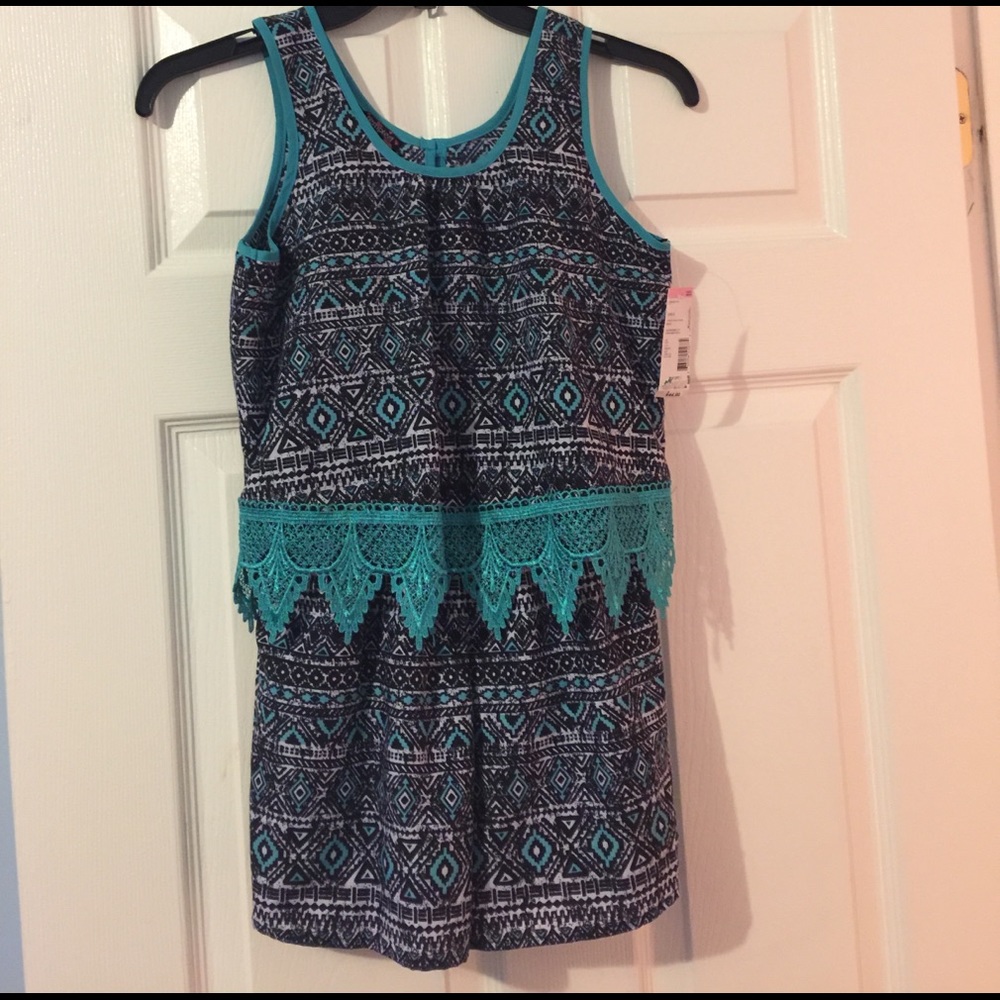 Tempted girl's overlay romper M(10/12) Multicolor
