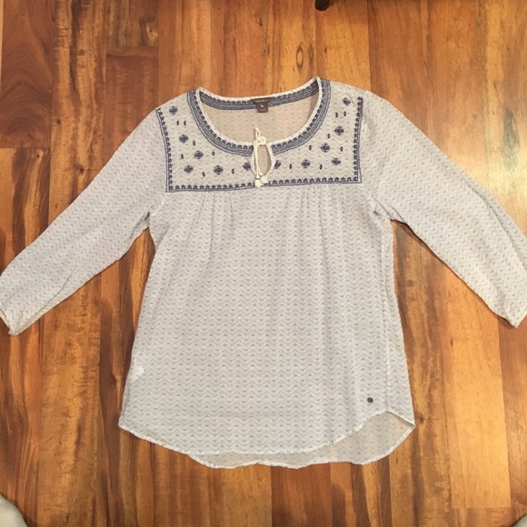 Eddie Bauer Tops - Cobalt blue detailed Eddie Bauer blouse