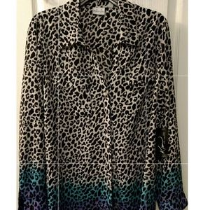 Animal print blouse with a splash of color!