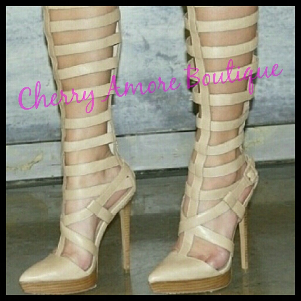 New - Strappy boots genuine leather