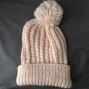 F21 pink knit beanie