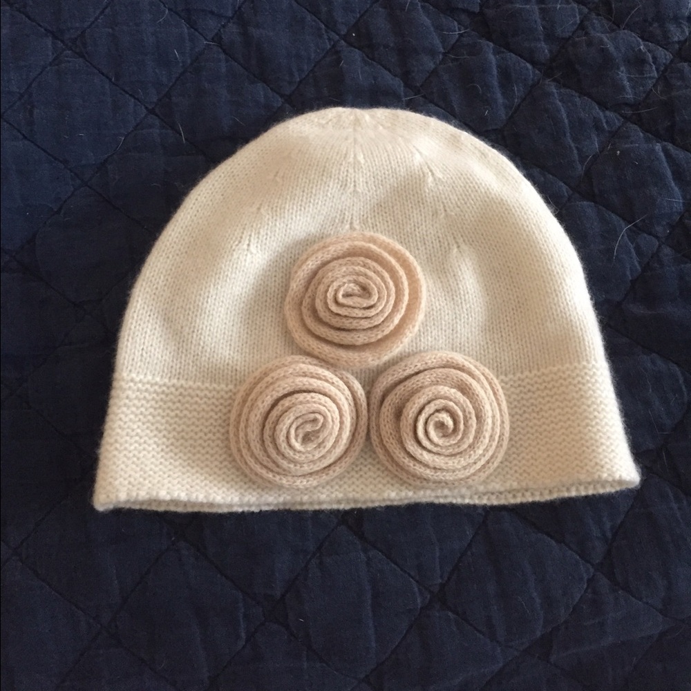 Cream beanie hat