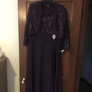Eggplant long gown with jacket