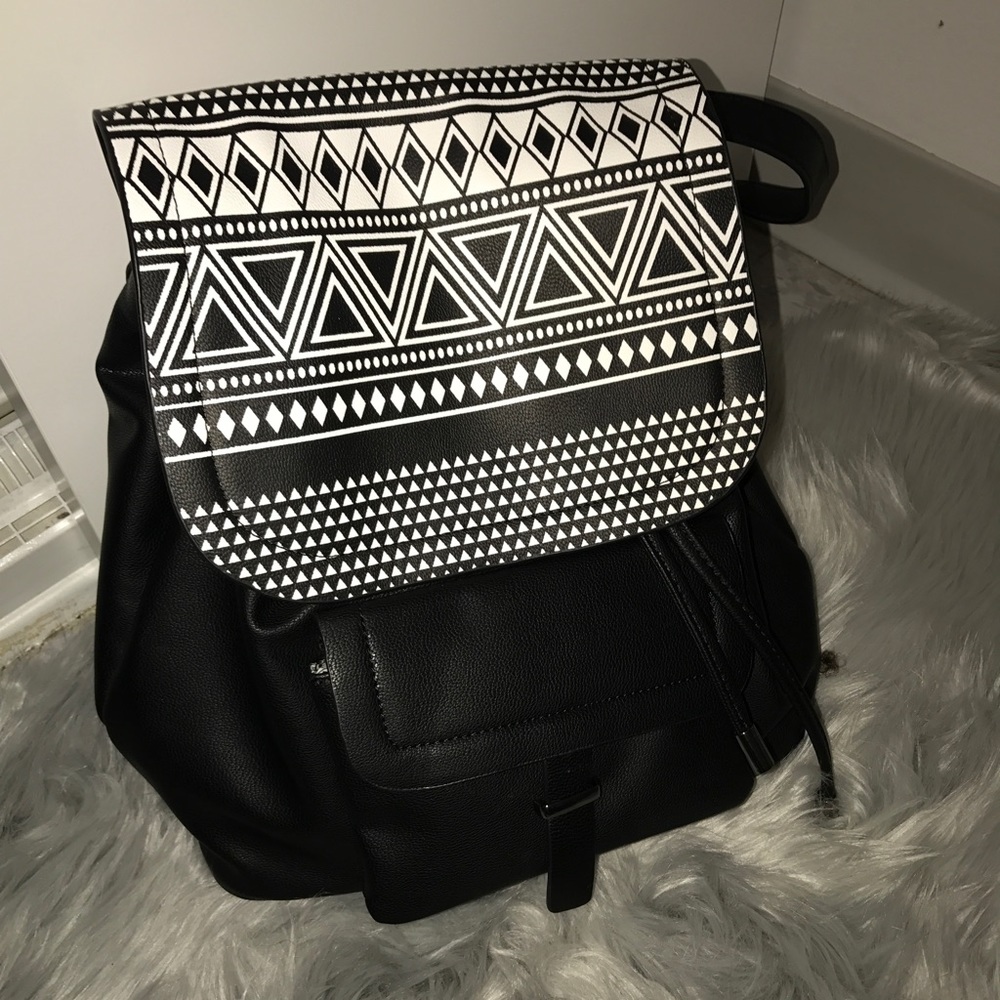 Black and white backpack