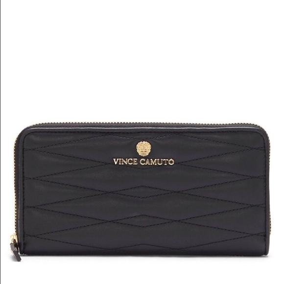 Vince Camuto Handbags - Vince Camuto Tina Diamond Quilted Zip Wallet
