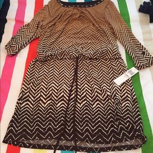 London Times Fashion  brown sheath dress