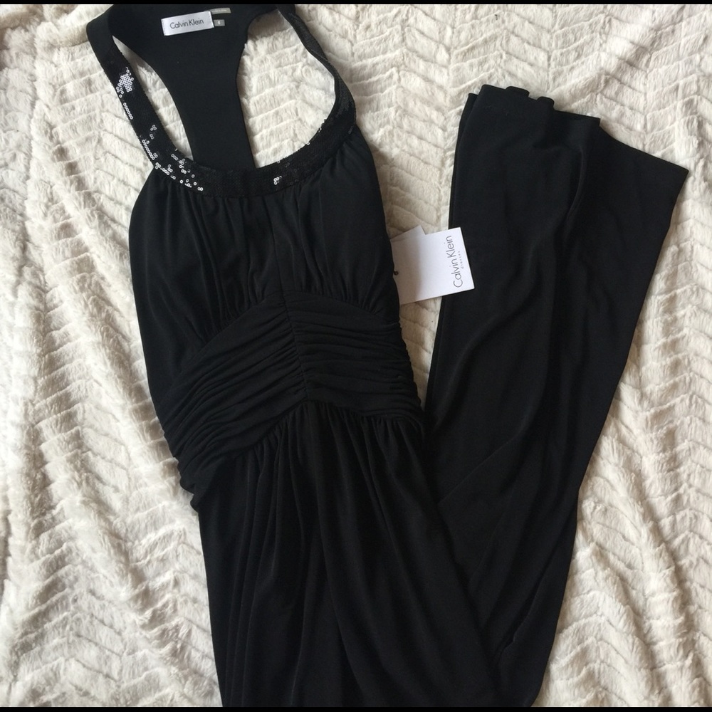 NEW Calvin Klein black maxi dress
