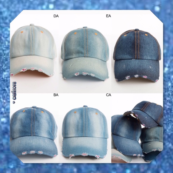 JUST IN🆕 Light Denim Vintage Style Distressed Hat - Picture 3 of 5