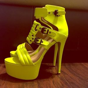 Neon Yellow platform heels!