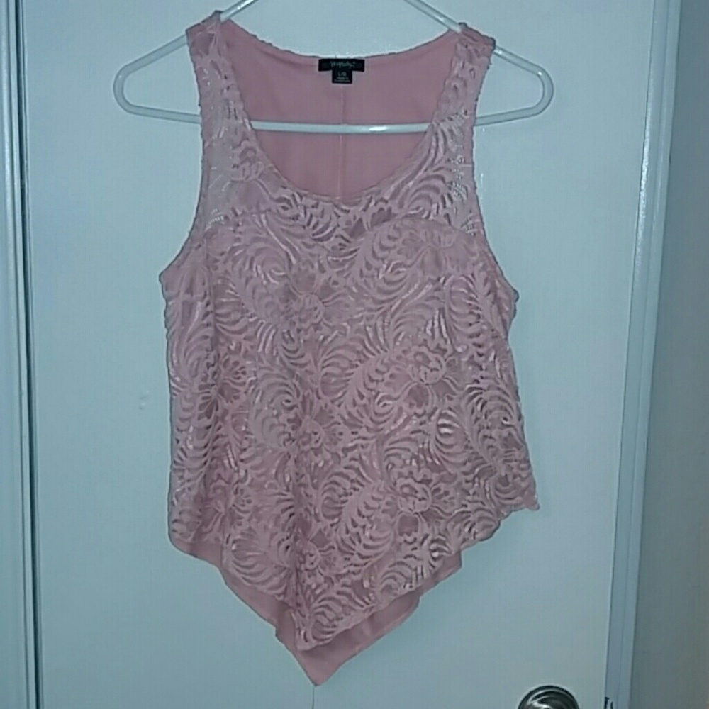 L Pink lacey tank top