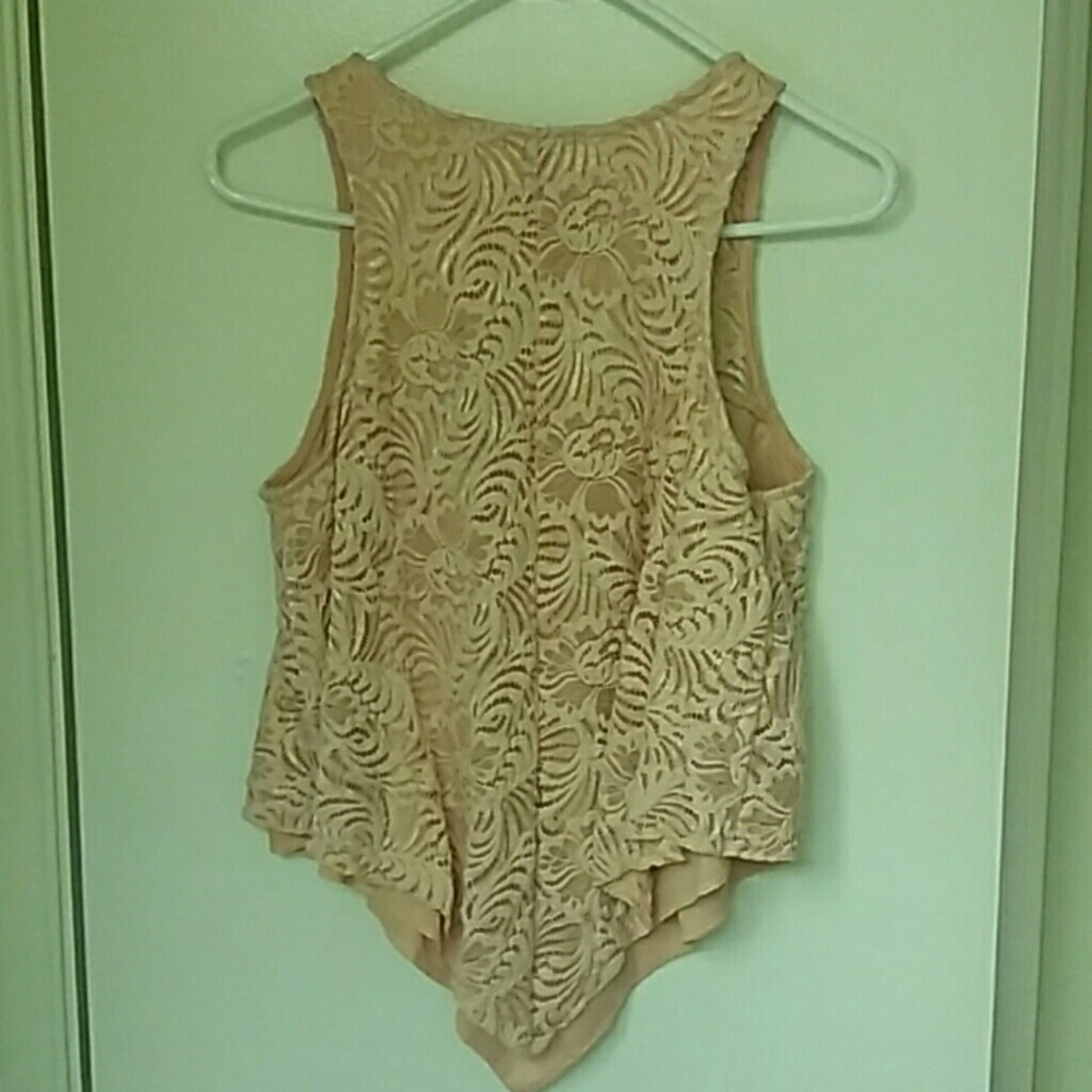 L Pink lacey tank top - Picture 2 of 2