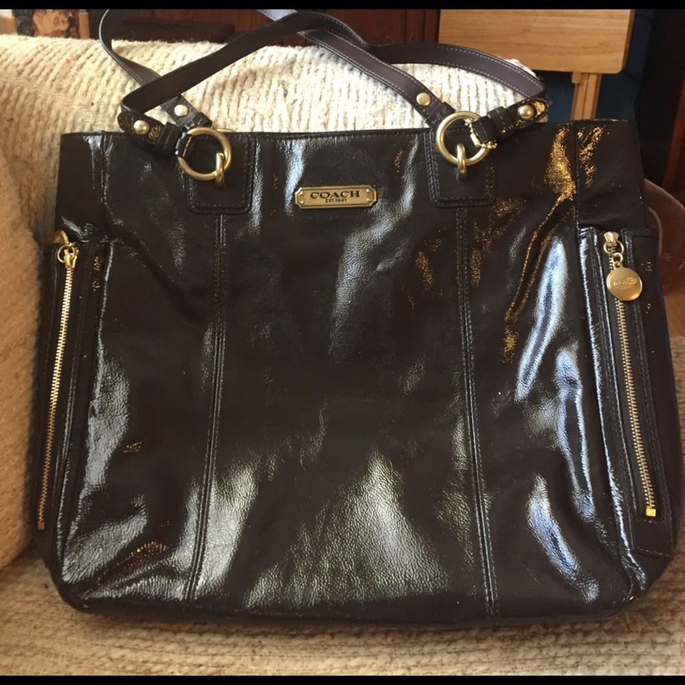 Chocolate brown coach purse