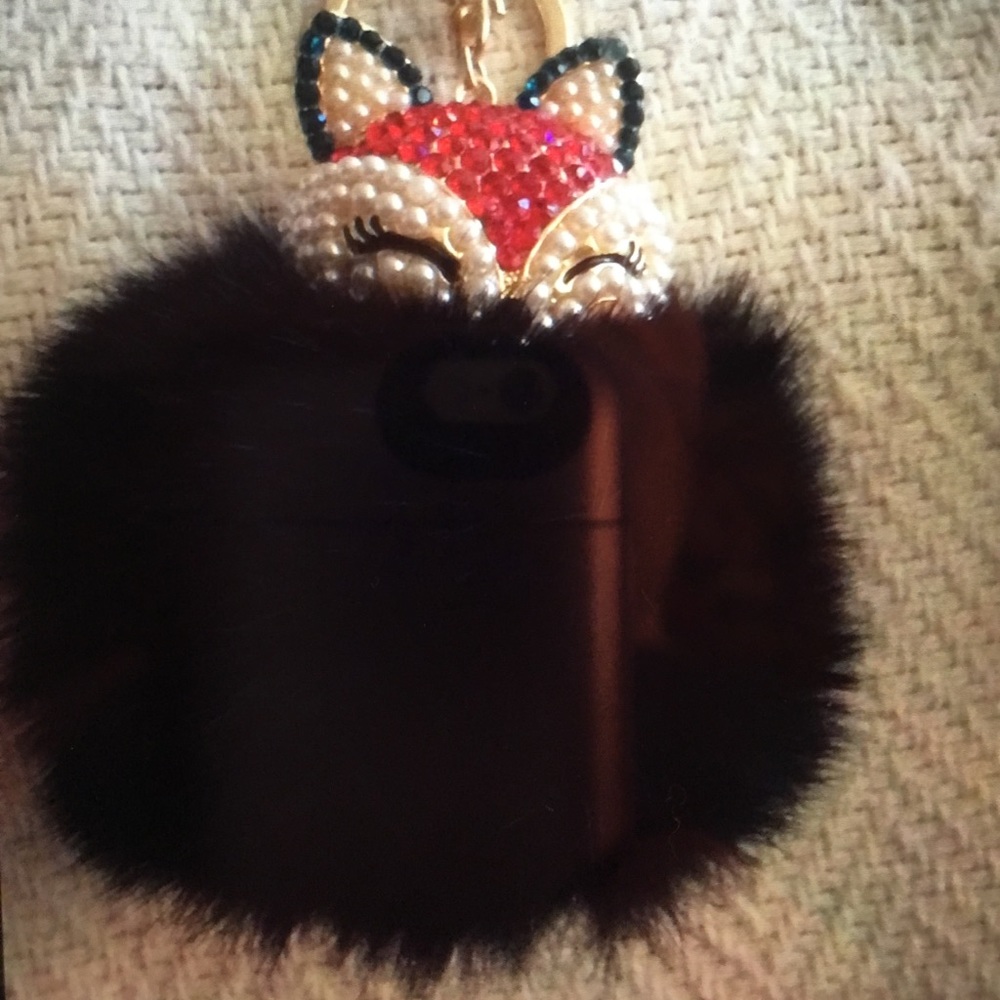 RABBIT FUR BALL KEY CHAIN