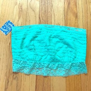 Free People Lace Bandeau Tropical Green