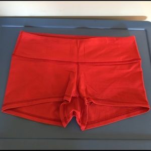 Red Reversible Lululemon Boogie Shorts
