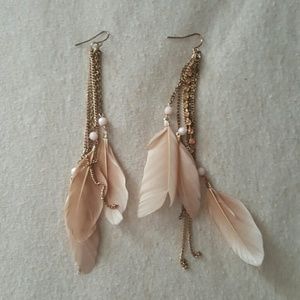 Feather/ chain earrings