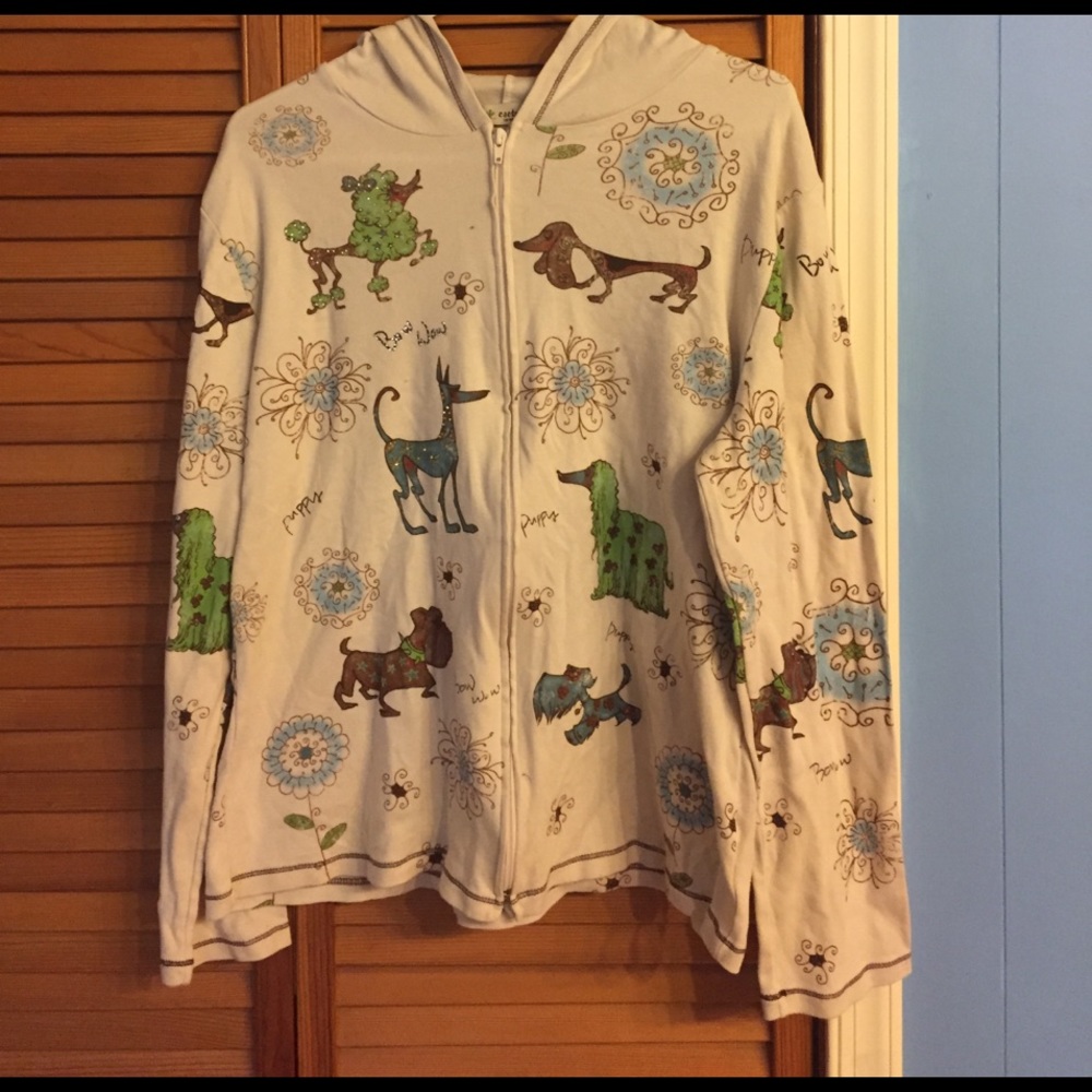 Cute zip up hoodie with different dog breeds