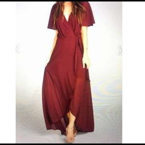 Sopha Wrap Dress Merlot