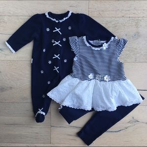 🌈HP🌈 Little Me Eyelet Dress, Leggings & PJ Set