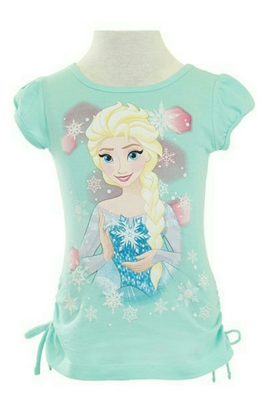 Glitter Elsa Frozen Toddler Mint Tie Tee CUTE - Picture 1 of 1