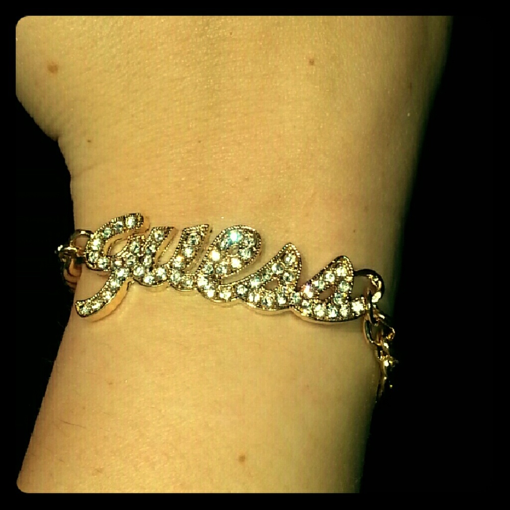 Sold! Guess Diamond Gold Chain Bracelet