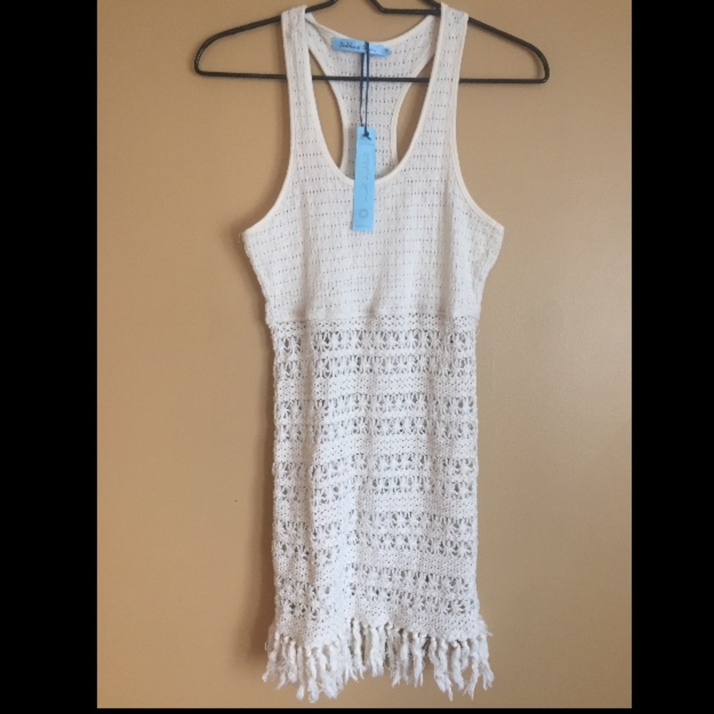 Macrame bathing suit cover up