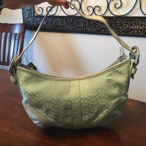 Authentic Coach C Pattern Purse in Light Blue