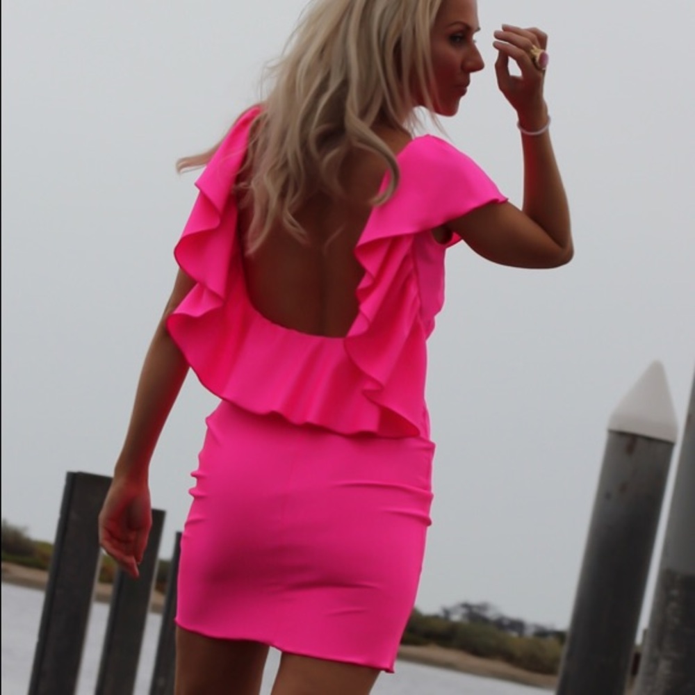 Neon pink showstopper dress!