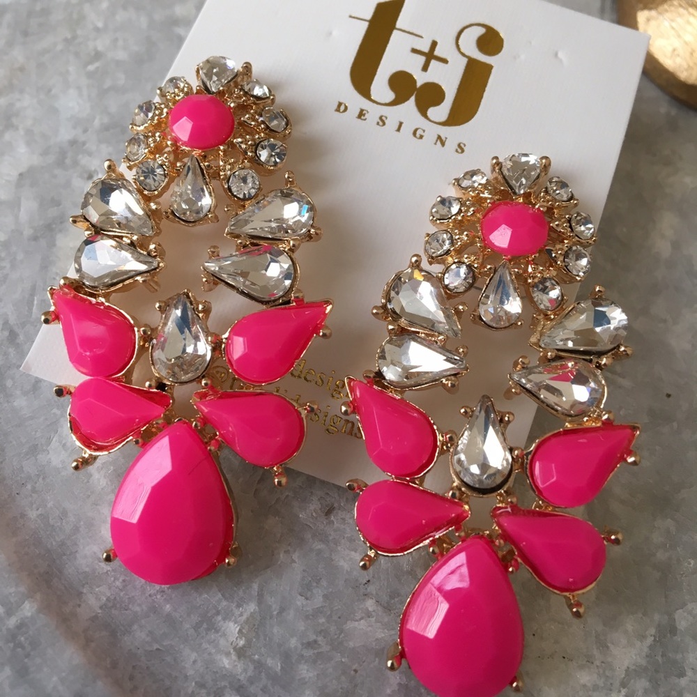 Pink Candy Droplet Earrings - Picture 3 of 6