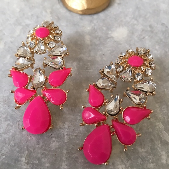 Pink Candy Droplet Earrings - Picture 2 of 6