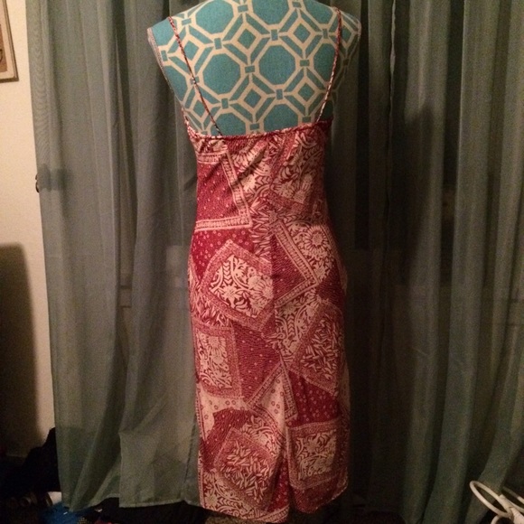 🚫SOLD🚫Maroon and cream printed dress - Picture 3 of 3