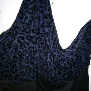 Blue Black Leopard Bandage Dress