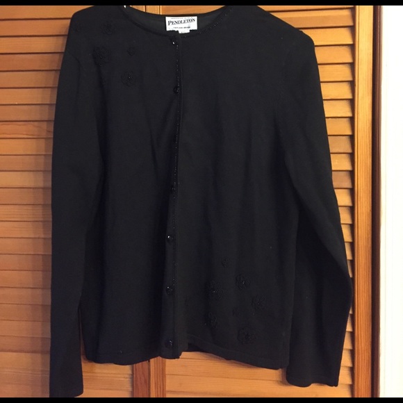 Black cardigan with little flower details - Picture 1 of 3
