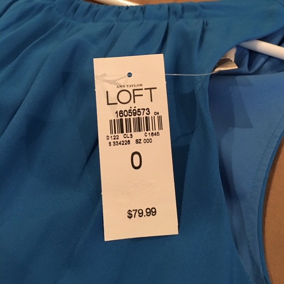 Ann Taylor Loft blue & white hi/low maxi - Picture 3 of 3