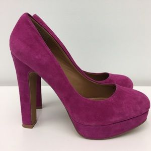 ALDO magenta pink suede high heel pumps size 9 /39