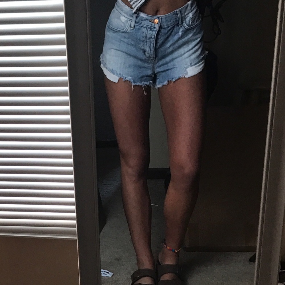 High waisted cut off jean shorts