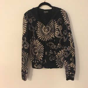 Lucky Brand Vintage-inspired Paisley Zip Hoodie